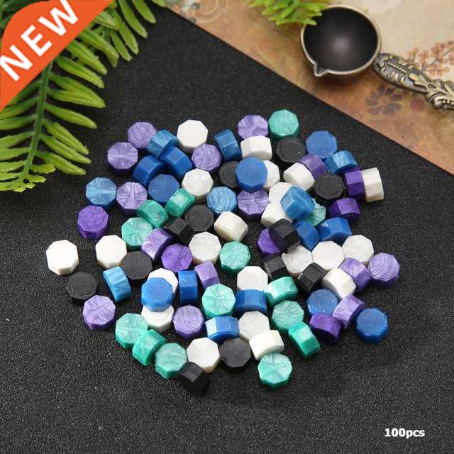 100pcs Retro Octagon Fire Painting Pills Sealing Wax Granule