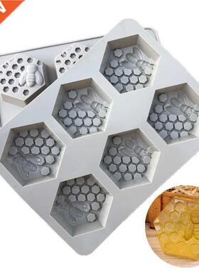 New Creative 6 Holes Honey Bee Honeycomb Silicone Soap Mold