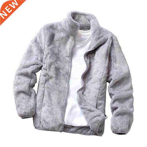 Zipper Closure Side Pockets Fleece Winter/Autumn Men's Jacke