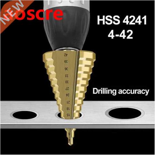 4-42mm HSS Titanium Coated Step Drill Bit 10mm Round Shank 1