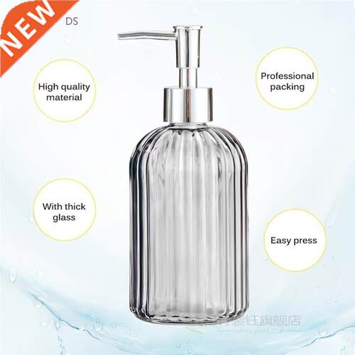 Manual Soap High Quality Large 400ML Dispenser Clear Glass H