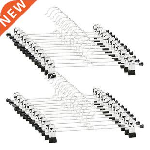 24 PCS Skirt Hangers with Clips, Pants Hanger Metal Pant