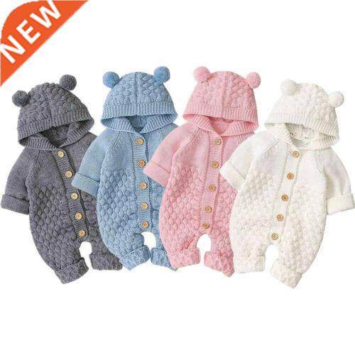 Autumn Baby Girls Knitted Hooded Clothes Cotton Spring Infan