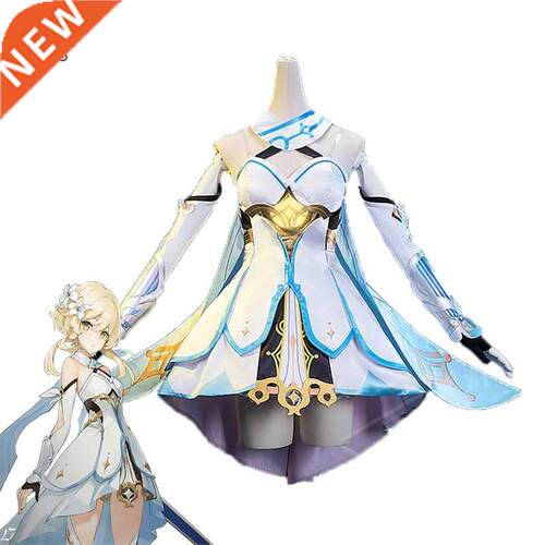 ROLECOS Genshin Impact Cosplay Costume Traveler Lumine Dres