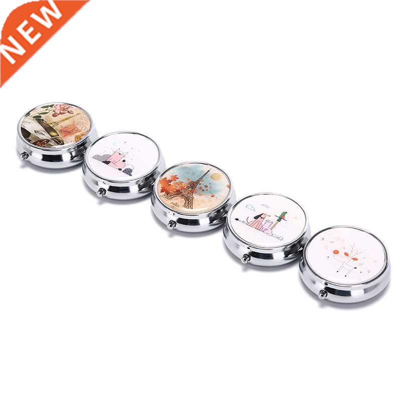 1pc Cute Multi Functional Round Iron Tin Small Storage Boxes