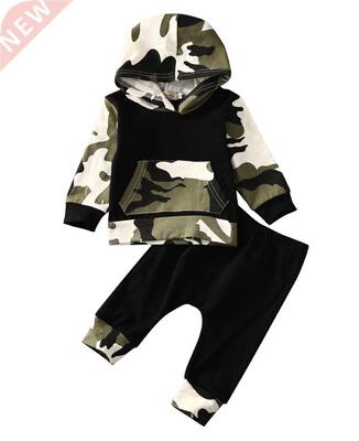 Citgeett Toddler Baby Kids Boys Camo Black Hooded Pocket ops
