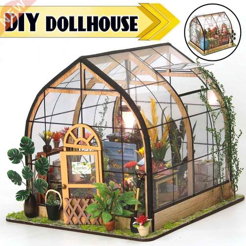 DIY Dollhouse Wooden Miniature Assemble Kits Doll House With