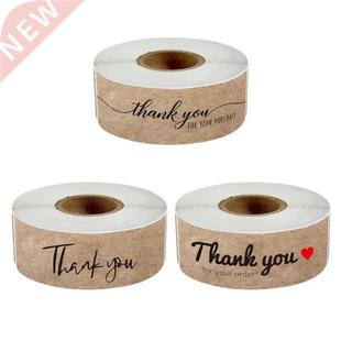 300pcs/roll Thank You for Your Purchase Stickers Kraft Paper