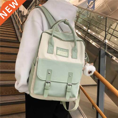 JULYINO Women Nylon Backpack Candy Color Waterproof School B