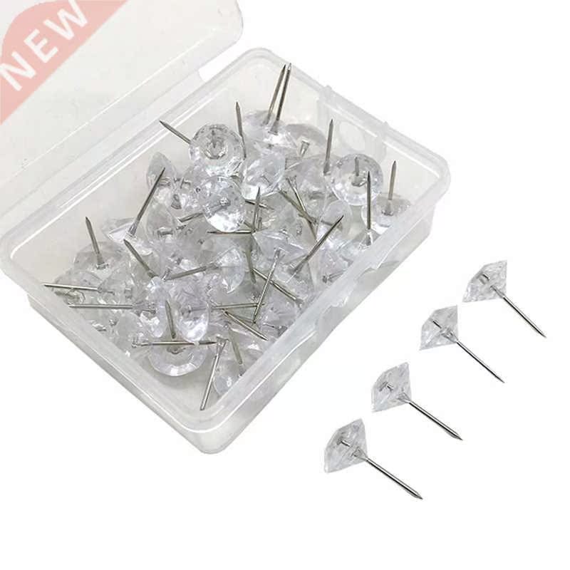50 Pcs Diamond-shape Pushpins with Storage Box for Home Kind