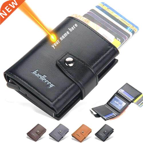 RFID Blocking Protection Men ID Credit Card Holder Wallet Le