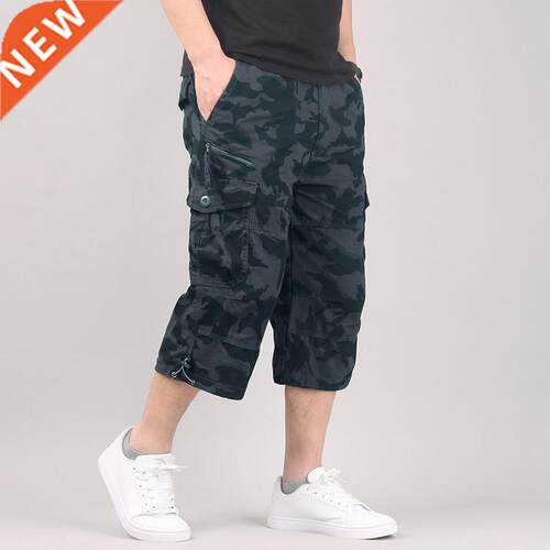 Long Length Cgo Shorts Men Summer Casual Cotton Multi Pock