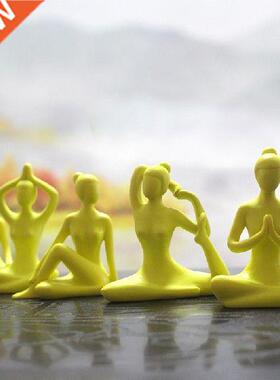 5 Pieces Resin Ornaments, Meditative Human Figurine