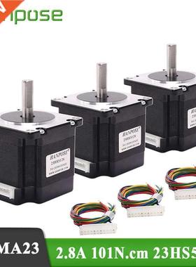 3PCS 23HS5128 epper Motor 57x51mm 2.8A 101N.m D = 8mm