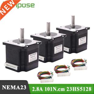 3PCS 23HS5128 epper Motor 57x51mm 2.8A 101N.m D = 8mm