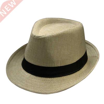 summer Fedora Hat for Men Fashionable Elegant Vintage Black