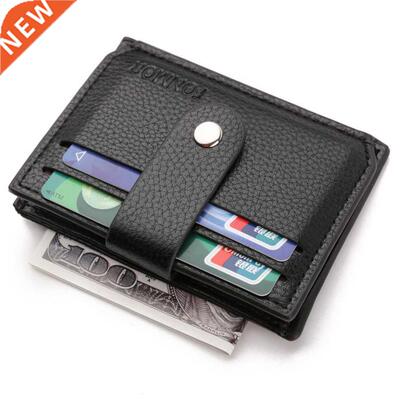 Fashion Mini Wallet Men Leather PU Card Holder Thick Zipper