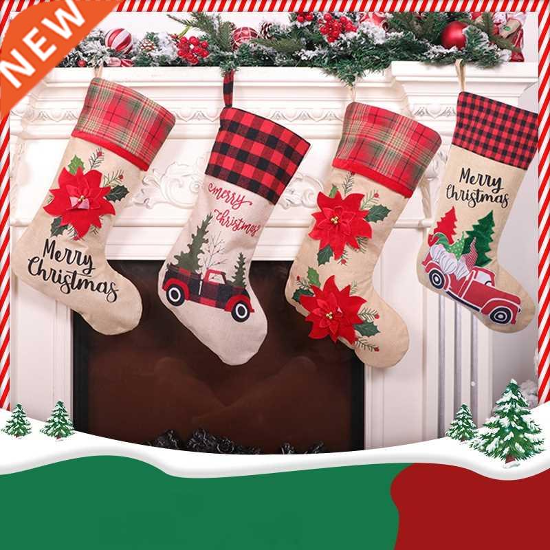 4 Pcs Christmas Stockings 适用于 Xmas Classic Decoration Fir
