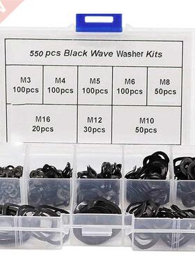 Black Steel Ring Spring Washer Three Wave Washers 65MN Wave