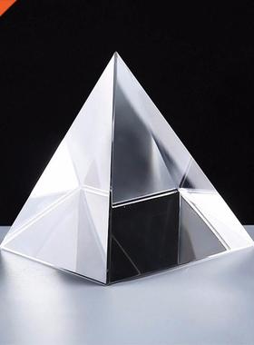 5/6/7/8cm Clear Glass Faux Crystal Pyramid Prism Crafts