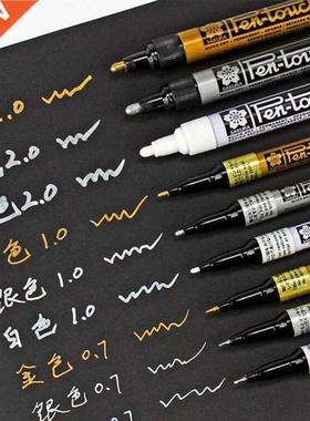 Permanent Metallic Marker Pens White Silver Gold Paint Pen