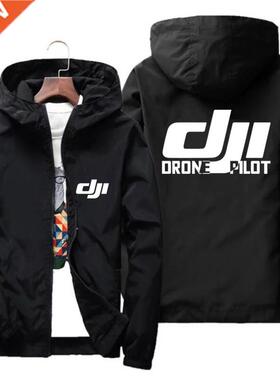 Men's Bomber Hooded DJI Drone Pilot Casual Thin Wind