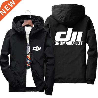 Men's Bomber Hooded DJI Drone Pilot Casual Thin Wind