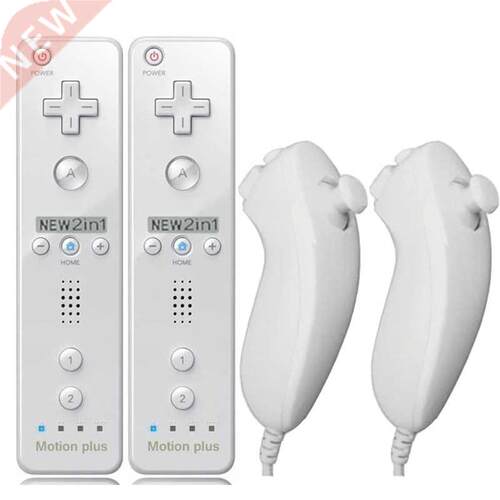 2PCS Remote Controller with Nunchuck Controller for Wii Cons