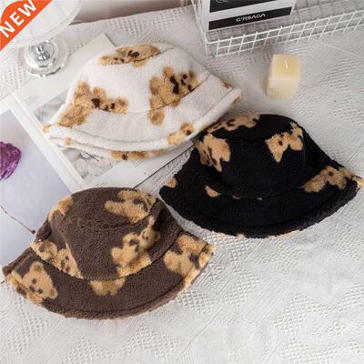 New Autumn Winter Fisherman Hat Thick Cute Bear Hat Face Ret
