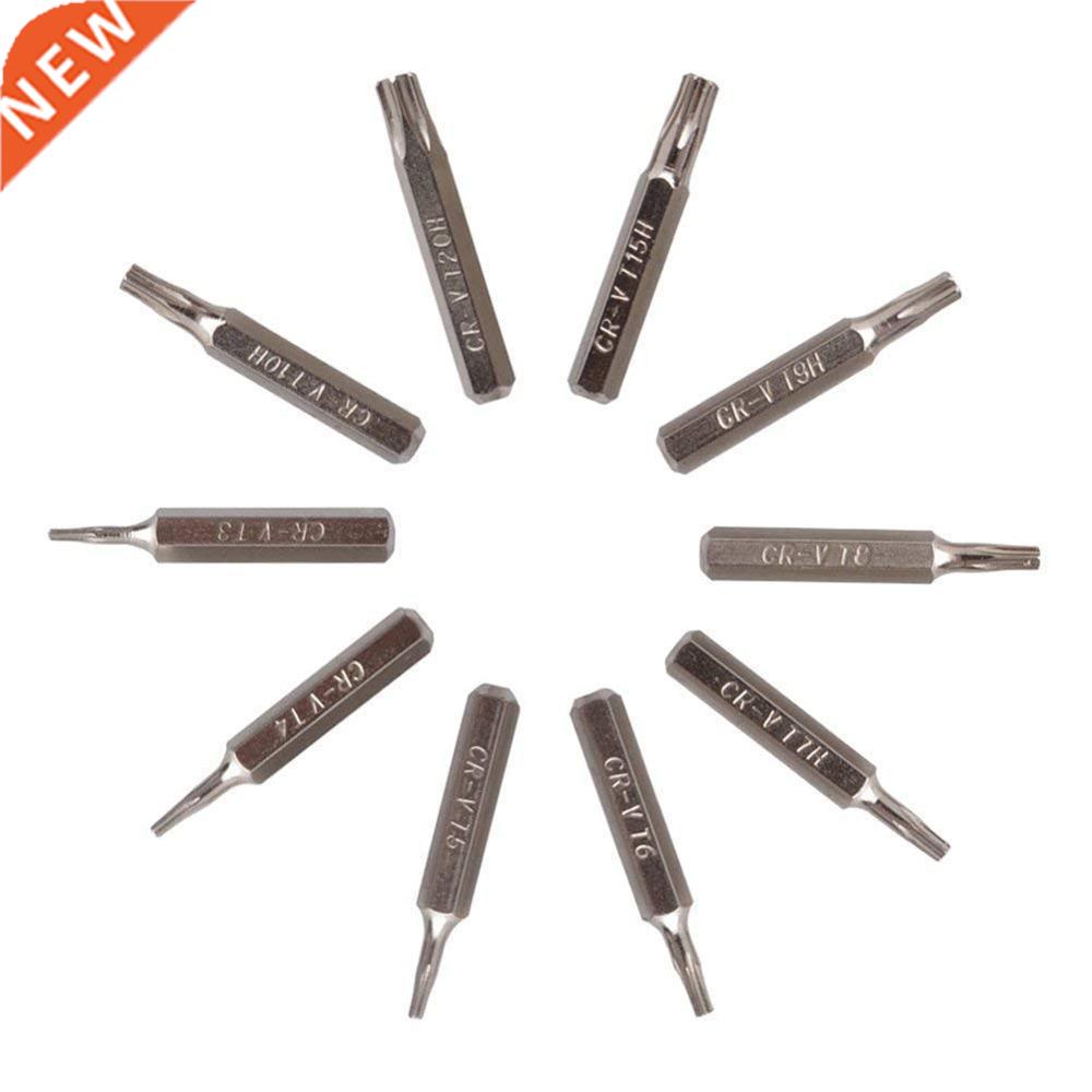 10pcs CR-V Security Screwdriver Torx Bit Set with Center Hol