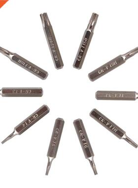 10pcs CR-V Security Screwdriver Torx Bit Set with Center Hol