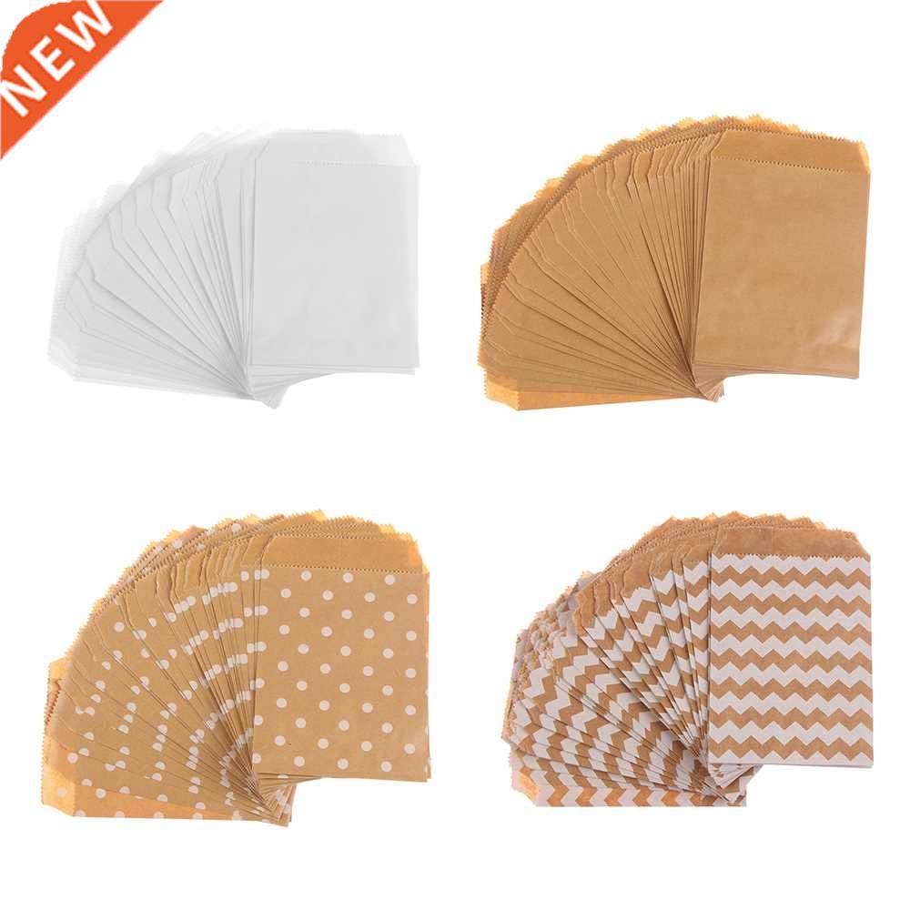 50pcs 15*10CM Wave Dot Kraft Paper Candy Biscuit Bags Packin