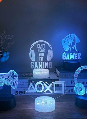 D Night Lamp Gaming Room Desk Setup Lighting Decor on the t