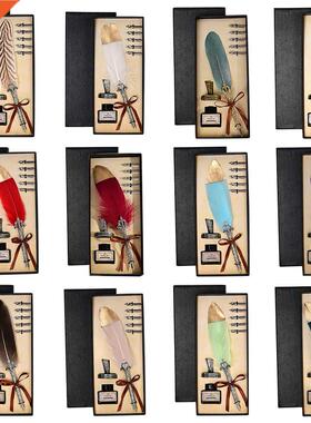 1 Set Quill Fountain Pen Writing Set Portable Calligraphy Fe