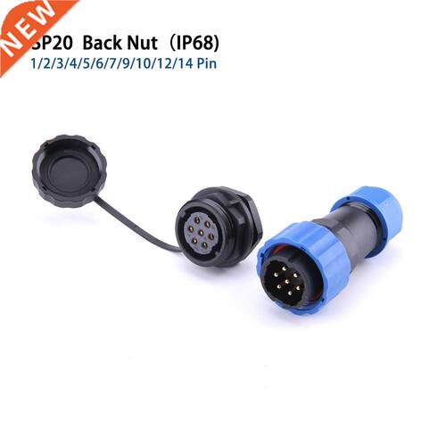 SP20 IP68 Back nut waterproof Aviation connectors plug and s