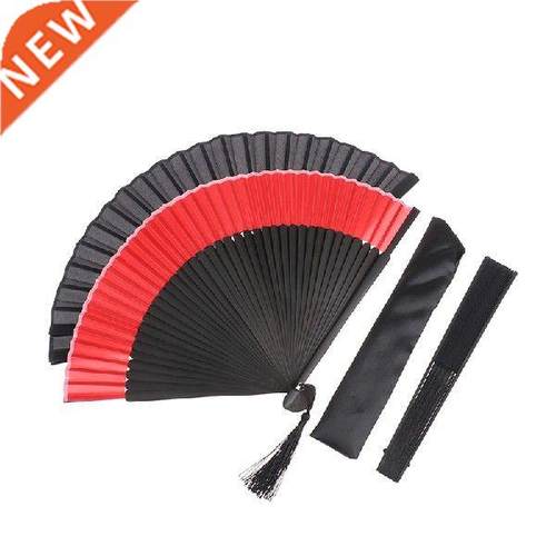 Black Vintage Hand Fan Folding Fans Dance Wedding Party