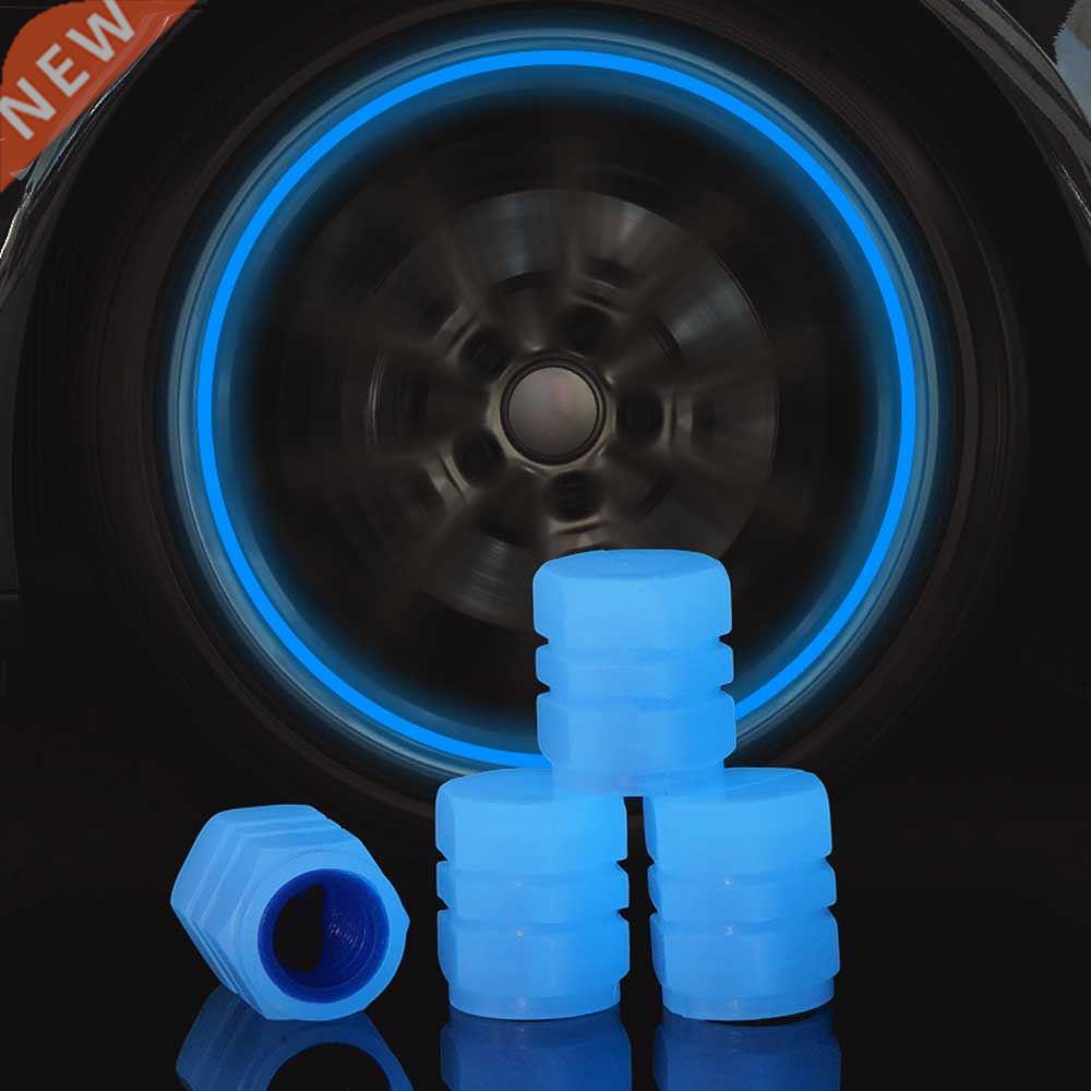 4pcs Luminous Car Tire Valve Caps Wheel Tyre Rim Stem Covers