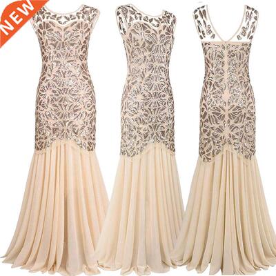 Vestidos Vintage Mujer Sequins Being Long Evening Dresses