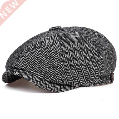 Fashion Wool Newsboy Caps New Men Herringbone Flat Caps Wome