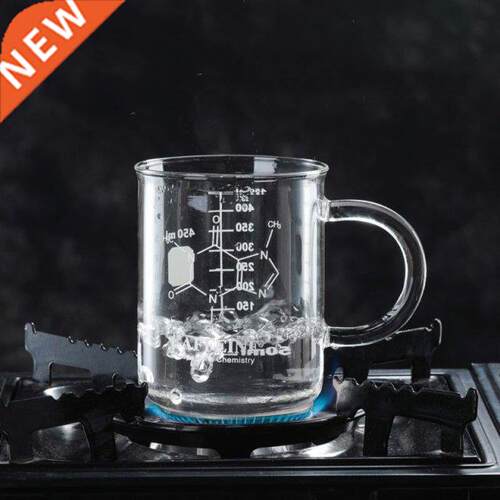 Caffeine Beaker Mug Graduated Beaker Mug with Handle Borosil