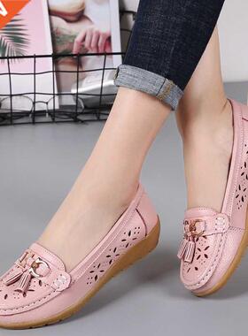 Women Flats Summer Women Genuine Leather Shoes With Low Heel