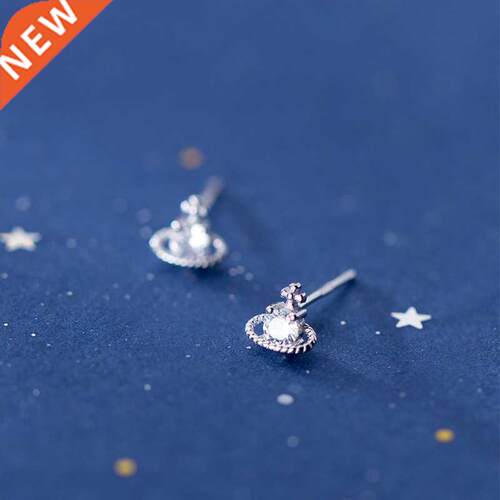 MloveAcc Classic 925 Sterling Silver Space Saturn Star Stud