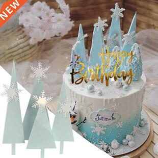 4Pcs/Set Christmas Style Festive Touch Cake Topper Acrylic B