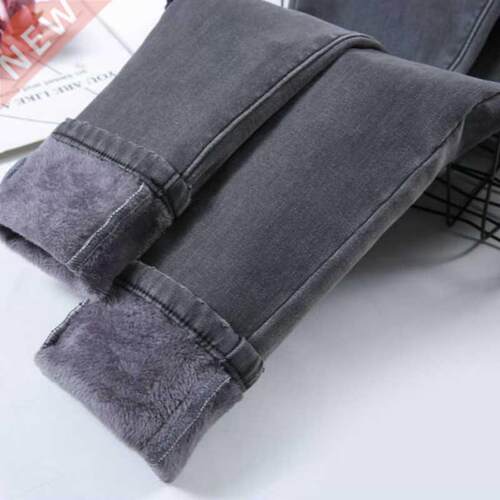 High Waist Velvet Thick Jeans Female Winter 2019 Skinny Stre