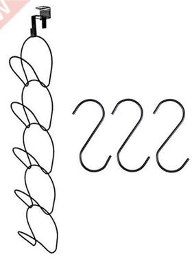 3 Pcs Black Stainless Steel S Shape Hook Mount For Clothes H