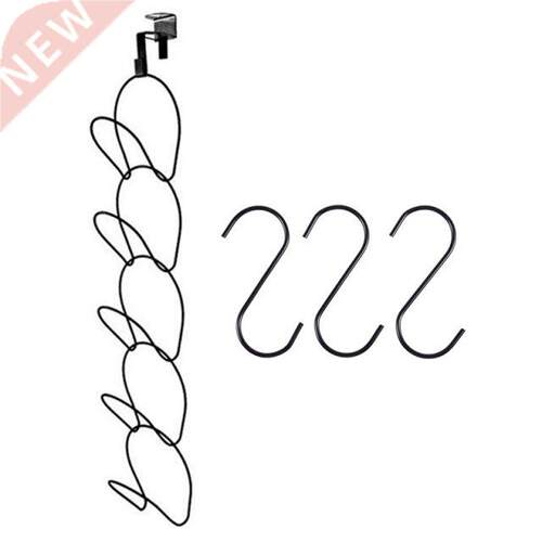 3 Pcs Black Stainless Steel S Shape Hook Mount For Clothes H