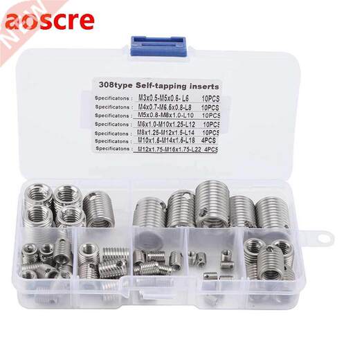 58Pcs Inner Thread Self Tapping Thread Inserts Set Thread Re