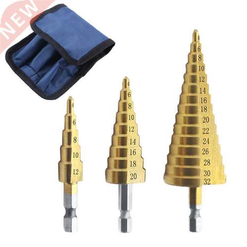 pcs/Set Step Drill Bits Set 4-2mm 4-20mm 4-12mm HSS Titani