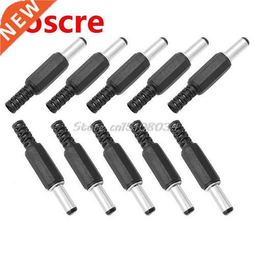 10Pcs 2.1mm x 5.5mm Male DC Power Plug Socket Jack Connector