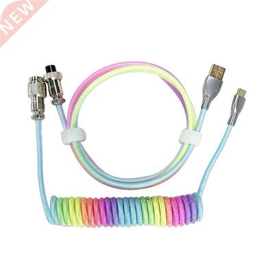 Mechanical Keyboard Aviator Cable Coiled Type-C USB Aviation